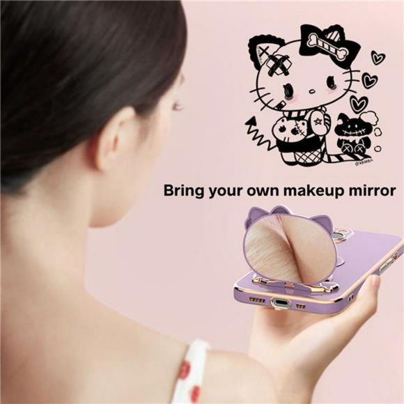 Cute Girly Kitty Stand Case Lens Cover For iPhone 14 Pro Max 13 12 11 XS XR 87+ - Picture 10 of 16